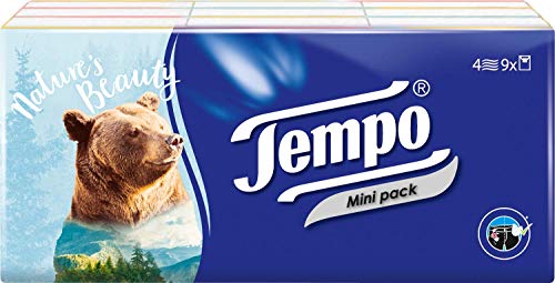 Tempo Taschentücher Minipack, 9 x 5 Tücher
