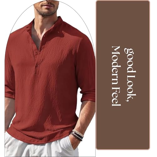 Image of Bellstone Men's Cotton Blend Solid Regular Fit Full Sleeve Short Kurtas | Men's Trendy Short Kurta | Ethnic Stylish Casual Lightweight Summer Kurta for Daily and Occasion Use