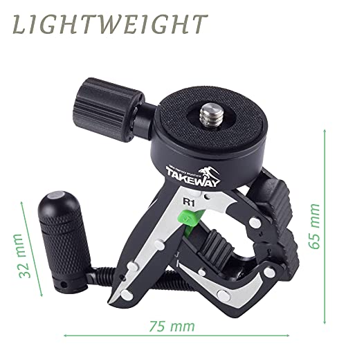 Takeway Adjustable Camera Clamp Mount With 1/4 Screew Quick Release Bar Clamp Tabletop C Clampod For Gopro/Brinno/Dslr/Milc/Slr Camera, And More Action Camera #TOP1