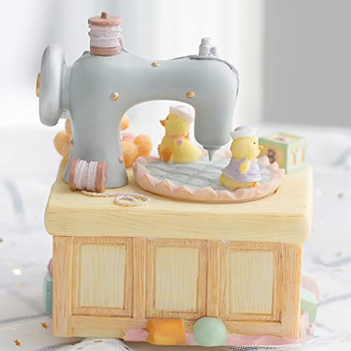 Caja de música de patito amarillo XCC musical para decoración de dormitorios 4