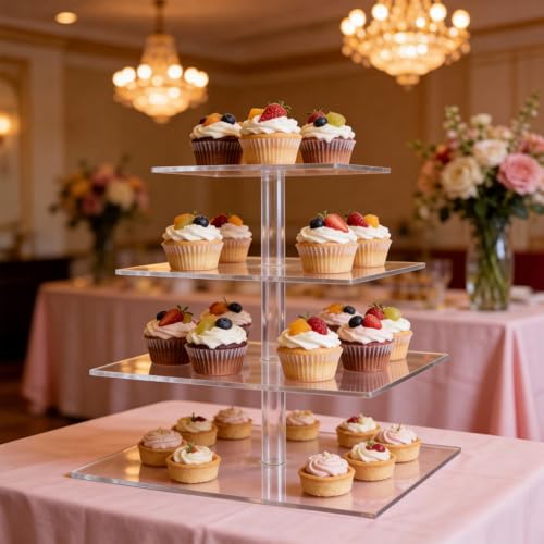 Présentoir à cupcakes en acrylique support gâteau anniversaire et buffet - 8
