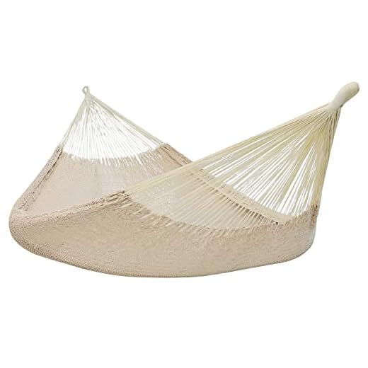 Sunnydaze Mayan Family Hammock Hand-Woven XXL Thick Cord, Heavy Duty 880-Pound Capacity, Natural