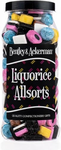 Liquorice Allsorts Sweets - (600g) Original Retro Liquorice Allsorts Sweets Gift Jar By Bentley & Ackermans Sweet Shop.