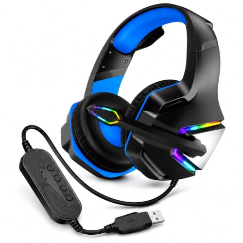 Headset Gamer Com Fio USB RGB 7.1 para PC VideoGame Consoles