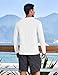 COOFANDY Mens Long Sleeve Sun Protection Shirts Quick Dry Swim Shirt Lightweight Athletic Running Basic Tee White