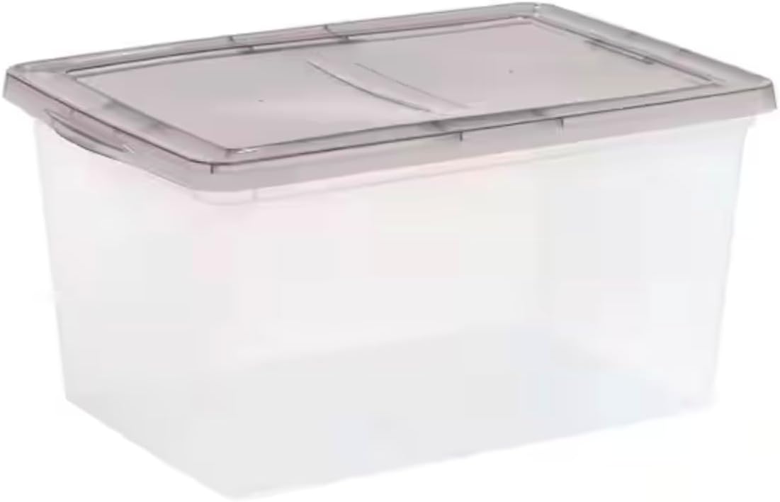 Large Clear Plastic Storage Box, 58 Quarts KT25604