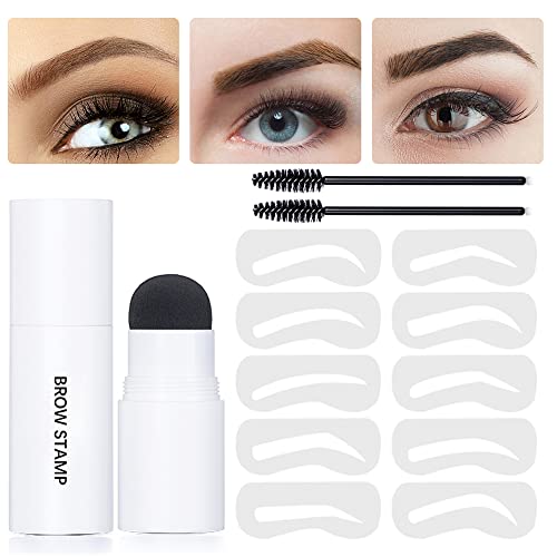 Eyebrow Stamp And Eyebrow Stencil Kit - Eyebrow Stamping Kit For Perfect Eyebrow Makeup, 10 Eyebrow Stencils, Easy To Use, Long-Lasting, Waterproof Eyebrow Cream (1 Auburn) #TOP8