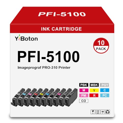 YiBoton PFI‑5100 PRO310 Ink Cartridge Set for imagePROGRAF PRO‑310 Printer