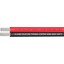 16 AWG Silicone Electrical Wire, 15 Feet, Black and Red