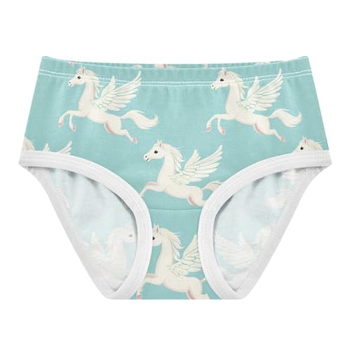 ZZKKO Cute Horse with Wings Girls Underwear Toddler Panties for Girls Comfort Brief Size 2T-8Y