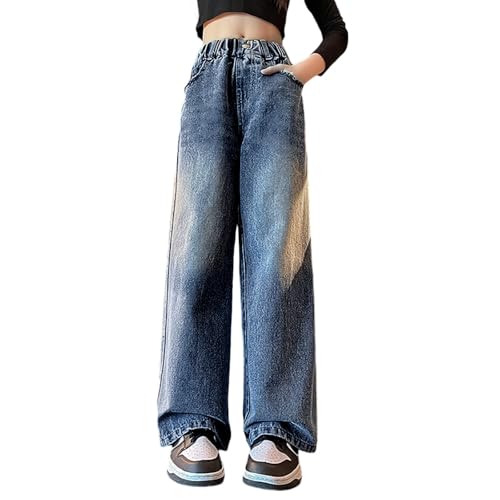 Vaqueros anchos para niñas que buscan pantalones sueltos de pierna ancha cómodos y modernos