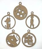 Rose2. Bolas para arbol de Navidad tematicas. Arbol de Navidad. Adornos de Navidad. Decoración de Temporada. Decoracion de hogar. Bolas arbol de Navidad de Madera Personajes para niños (Pack11)