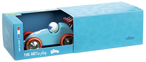 Vilac 16 X 9 X 9 Cm, Colore: Turchese A Forma Di Macchina Da Corsa Giocattolo Trainabile - 2