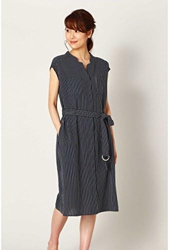 Amazon Co Jp ナチュラルビューティーベーシック Natural Beauty Basic ウォッシャブル スキッパーシャツワンピース ネイビー オフストライプ1 M 服 ファッション小物