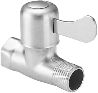 Shower Head Shut Off Valve,Flow Water Shower Head with Valve,Bathroom Hose Shut off Valves Water Pressure Regulator, Polished Chrome,Brushed