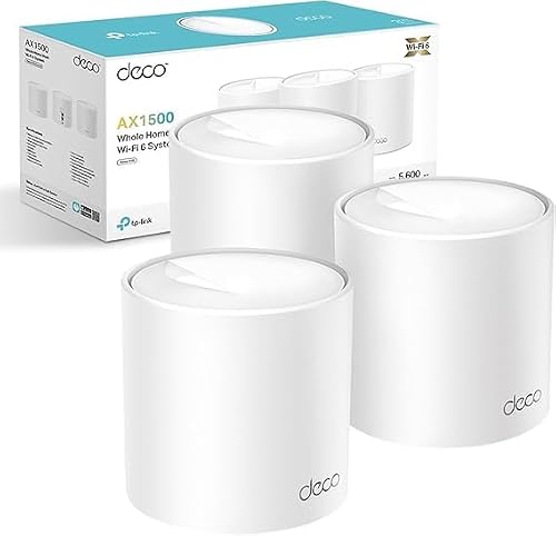 Deco X10 AX1500 Whole Home Mesh Wi-Fi 6 System, 3-Pack | AX1500 Wi-Fi 6, Whole Home Mesh, 3-Pack, Up to 520m² Coverage, Up to 120 Devices