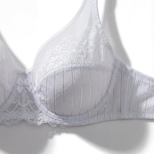 Selene, Reggiseno Contenitivo Donna In Pizzo, Con Ferretto E Senza Imbottitura, Collezione Mariluz, Colore Bianco, Taglia 6F - 4