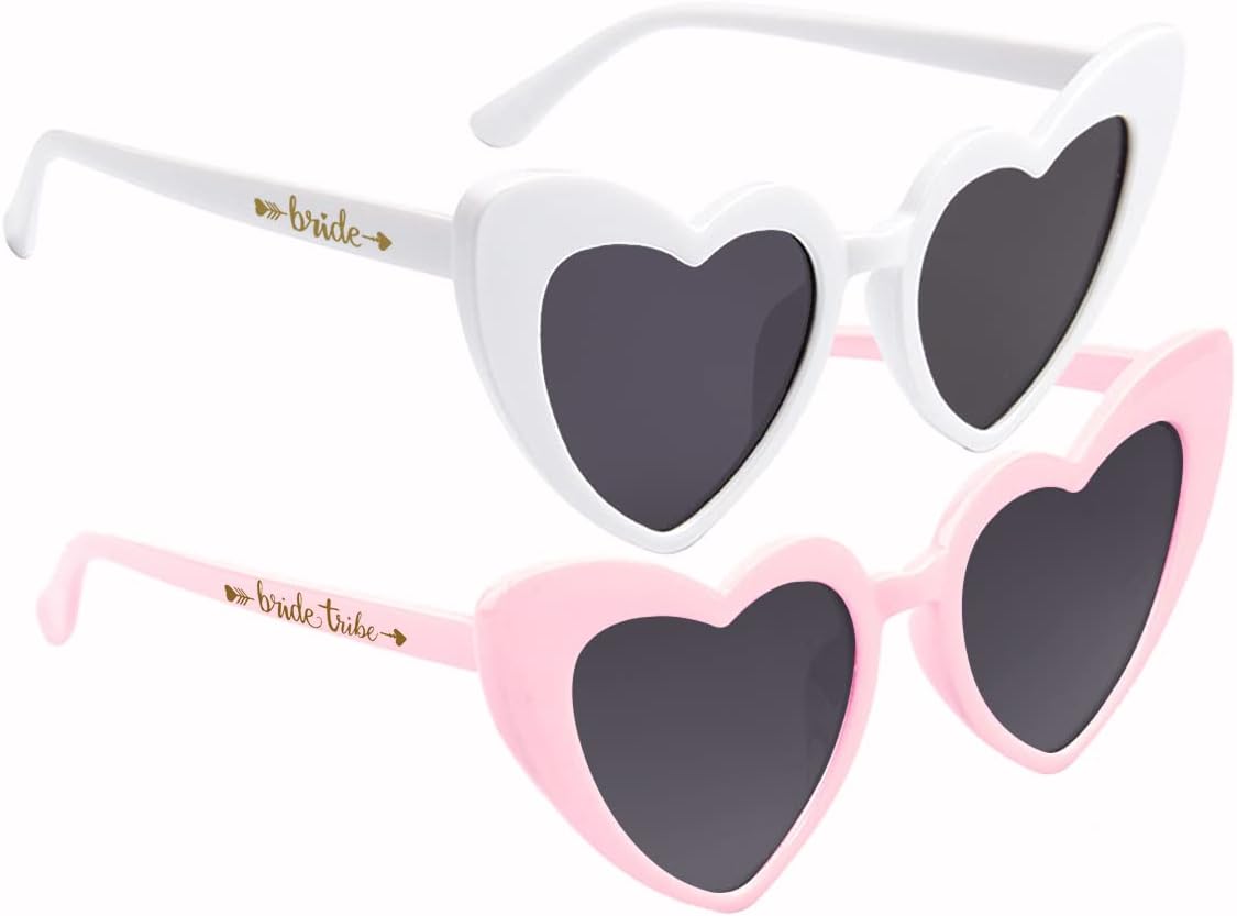 LADY&HOME 10 Pairs Heart Shaped Sunglasses Bachelorette Sunglasses Heart Sunglasses Bachelorette Party Favors Supplies