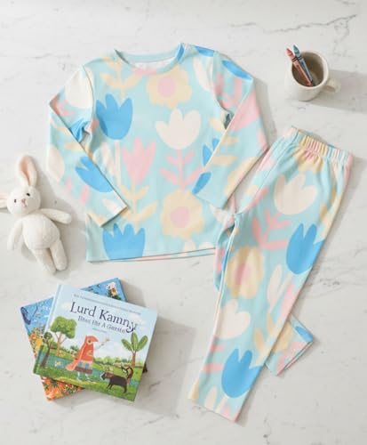 Image of Anthrilo Pure Cotton Printed Pyjama Set for Girls | Sleepwear | Night Suit, Night Wear | Long Sleeves T-Shirt & Pyjama | Regular Wear | 0-14 Years