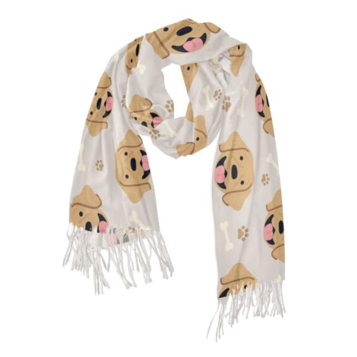 Yclenyo Women's Scarf Pashmina Shawl Wraps Golden Retriever Dog Fashion Blanket Cashmere Feel Winter Warm Scarf