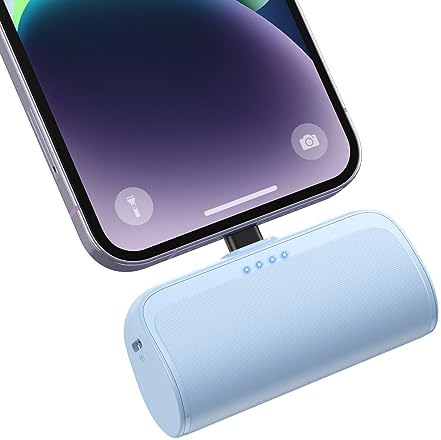 Mini Portable Charger Power Bank for iPhone,5200mAh Portable Phone Charger, Ultra-Compact PD Fast Charging Battery Pack Compatible with iPhone 14/14 Plus/Pro Max/13/12/12 Mini/11/XS/XR/X/8/7/6/6s