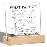 Engineer Gifts for Women Men - Funny Math Teacher and Engineering Student Desk Decorative Signs Plaques - 4 x 4 Inches Acrylic