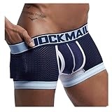 Dorical Herren Sexy Unterhose Mesh Spleißen Boxer Hose Männer Unterwäsche Atmungsaktiv Weich Höschen Spielraum