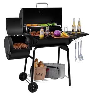 Royal Gourmet CC1830S BBQ Charcoal Grill and Offset Smoker, Outdoor Camping