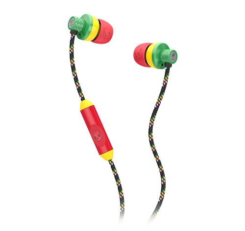 Skullcandy Titan Ear Buds w/Mic Rasta/Black/Chrome, One Size