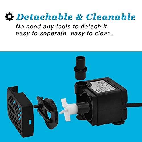 Ample Mini Submersible Water Pump (3W 50GPH) for Pond, Aquariums, Fish Tank, Tabletop Fountain, Pet Fountain, Indoor or Outdoor Fountain by DOMICA - Image 3