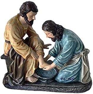 Lavatorio De Pies 8" Jesus Washing His Disciple's Feet Religious Figurine, New