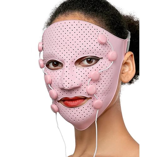 Maschera elettrica 3D magnetica per massaggio facciale, con vibrazione magnetica, maschera di bellezza con EMS Lifting, 3 modalità per pelle grassa, perfetta per casa e viaggio