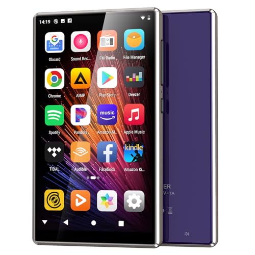 Leitor de MP3 de 80 GB com Bluetooth e WiFi, reprodutor de música com streaming Android com Spotify,