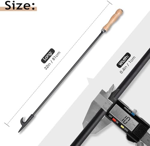 AGM 화덕용 파이어 포커, 81.3cm(32인치) 길이의 튼튼함, 나무 손잡이 — 사진 6
