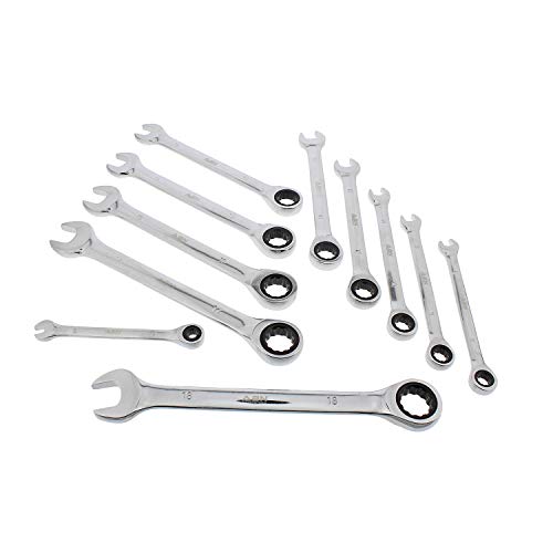 Abn Combo Ratchet Wrench Set Sae And Metric Sizes - 22 Pc Ratcheting Wrench Set With Travel Pouch #TOP6
