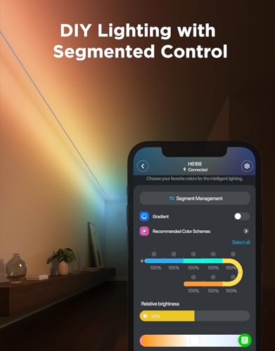 Image of Govee RGBWWIC Strip Light with Skyline Kit 13.1ft, Smart Control, APP, WiFi | Work with Alexa, Google Assistant, Matter and Smarthings, DIY Color Changing Light Strip, LED Lights for Bedroom, Home Decor
