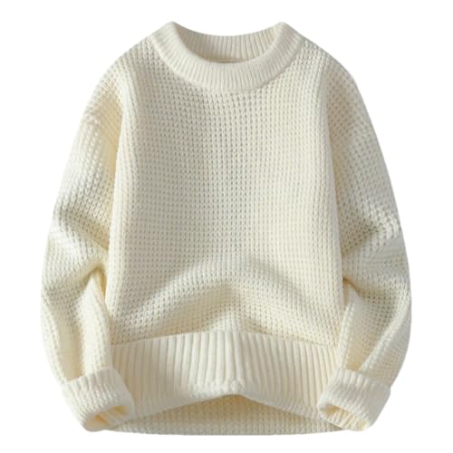 Solid Sweater for Men Fall Winter Warm Long Sleeve Slim-Fit Sweater