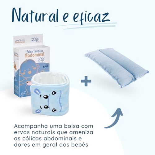 Bolsa Termica Faixa De Sementes Ervas Para Bebe Colica Gases Dor de Barriga (Azul)