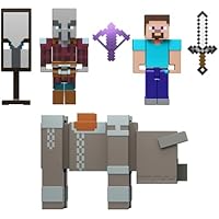 Mattel Minecraft Pack Asalto a la Aldea con 3 Figuras de acción