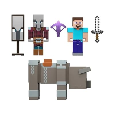 Mattel Minecraft Pack Asalto a la Aldea con 3 Figuras de acción y 3 Accesorios, Conjunto Coleccionable a Escala de 8,25cm con Steve Incluido, JJT18 | Ya disponible en tu tienda friki favorita! En mundofriki.es!