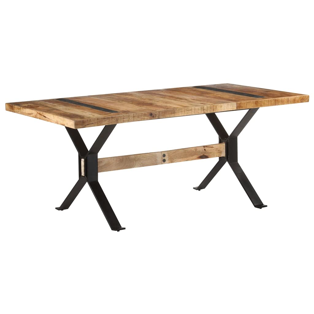 Table de salle à manger 180 cm bois manguier brut style industriel