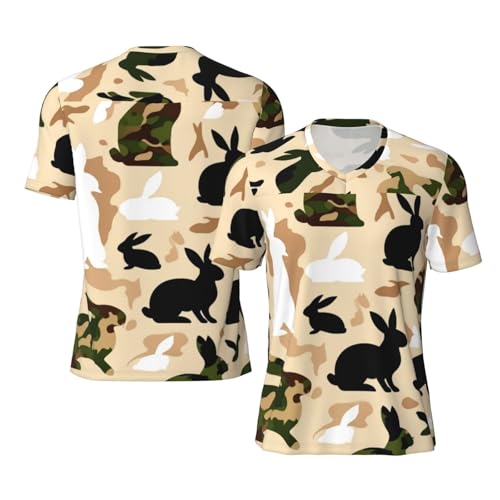 Stylish Athletic Sports Jersey American-Rabbit-Camouflage Men's Rugby Jersey Xx-Large