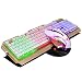 Xbox One Keyboard and Mouse Combo for Gaming USB Wired,LED Keyboard and Mouse RGB Rainbow Waterproof Dust Proof Color Change Mouse 3200 DPI for PC Office Computer PS4 Prime Games White Raised Keys