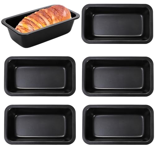 Lawei 6 Piece Non-Stick Mini Loaf Pan - 3.5 x 6 Inch Carbon Steel Bread and Toast Mold, Little Bakeware Pans for Banana Bread, Small Cakes and Individual Meatloafs by Lawei - Used condition - CA$18.33