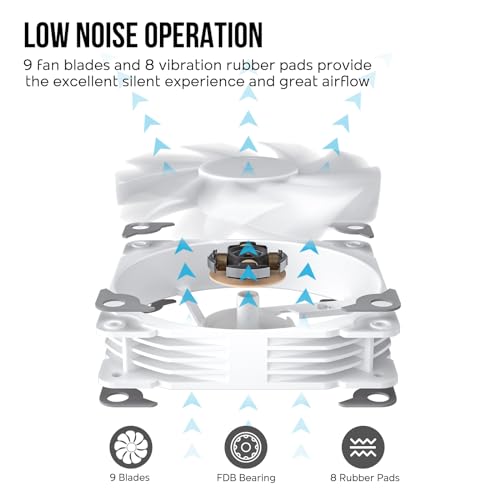 Vetroo V5 White CPU Air Cooler w/ 5 Heat Pipes 120mm PWM Processor Cooler for Intel LGA 1700/1200/115X AMD Ryzen AM4 w/Addressable RGB Lighting Sync - Image 6