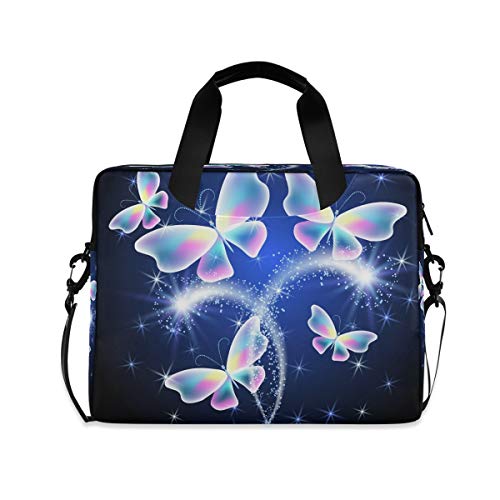 Laptop Case Galaxy Butterfly Firework Laptops Sleeve Shoulder Messenger Bag Briefcase Notebook Computer Tablet Bags with Strap Handle for Women Man Boys Girls 16 Inch
