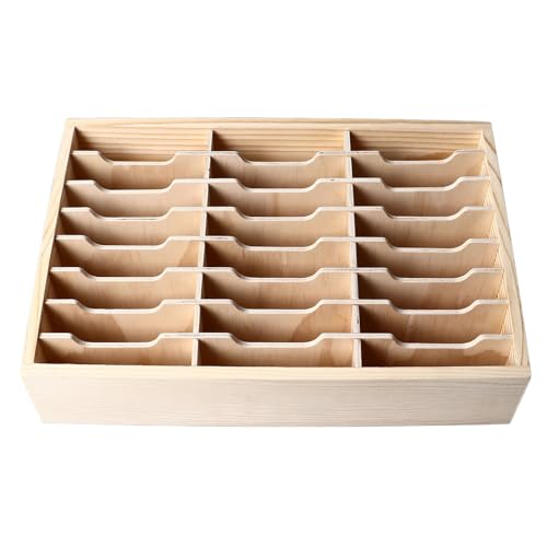 Organisateur de bureau durable en bois avec 24 compartiments pour accessoires - 7