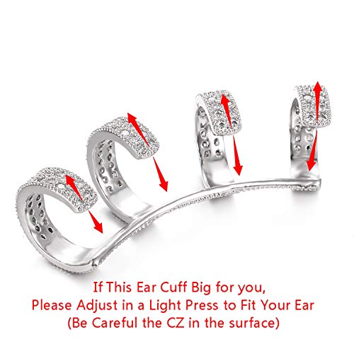 Yoursfs Adjustable Size Ear Cuff Earrings For Women Wedding Crystal Ear Cuff Bridal Jewelry #TOP2