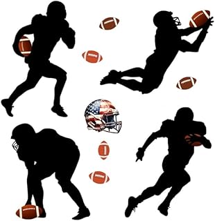 Large American Football Wall Decals Peel and Stick for Boys Bedroom Deco...