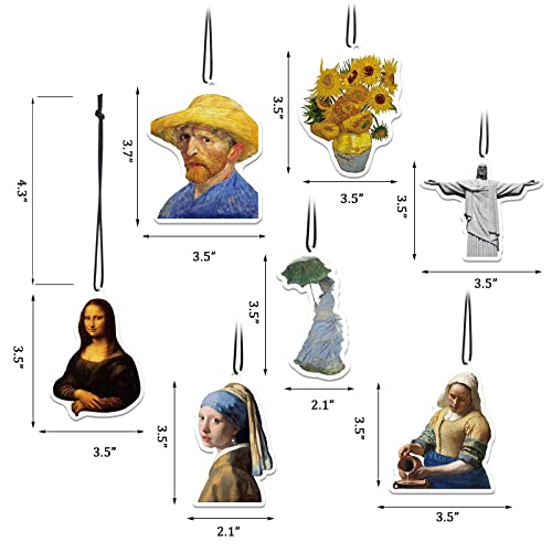 7Pcs Famous Painting Funny Air Freshener Pendant Birthday Gift Car Freshener Car Interior Accessories Household Bathroom Bedroom Air Freshener Candy Scent - Type 1 #TOP1